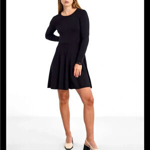 Polo Ralph Lauren dress - black knit long sleeve round neck fit and flare